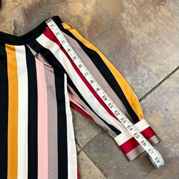 New! NWT Loft Stripped Off The Shoulder Long Sleeve Blouse Petite Small - Picture 2 of 8